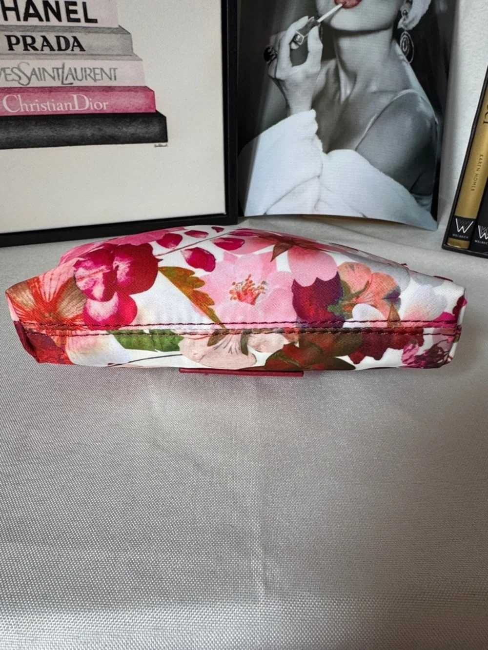 Ted Baker Floral Cosmetic Pouch in Pink and Green Accents NWOT